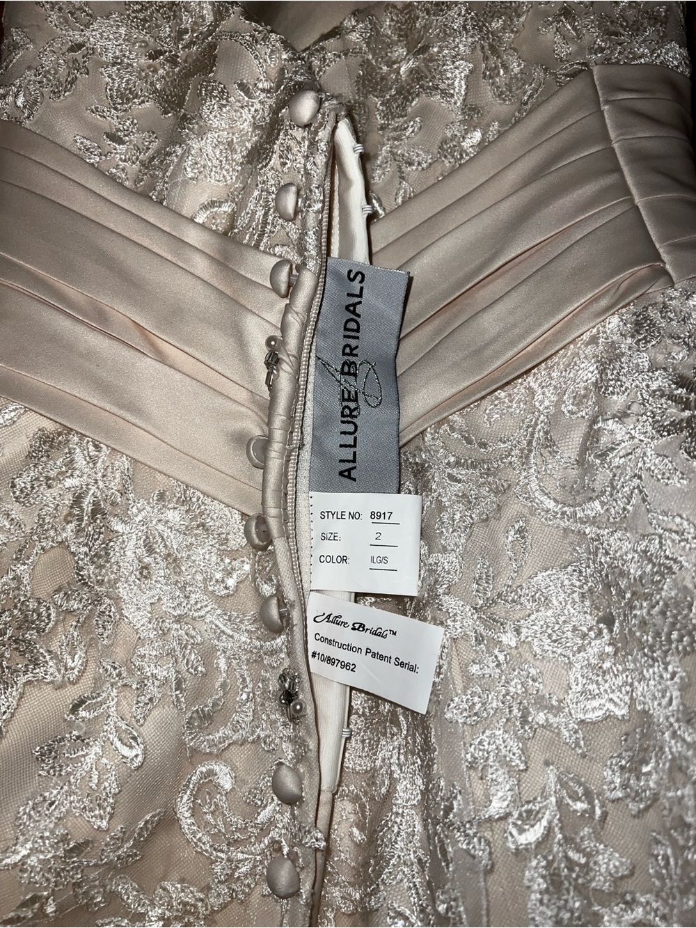 Allure Bridals Champagne Lace Corset Gown - Picture 7 of 8